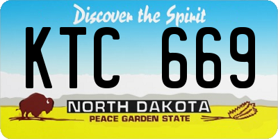 ND license plate KTC669