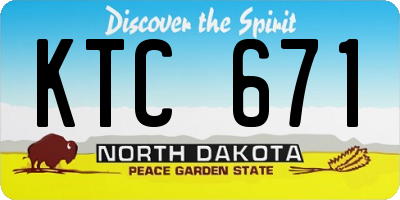 ND license plate KTC671