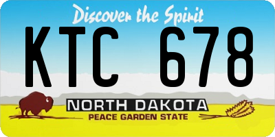 ND license plate KTC678