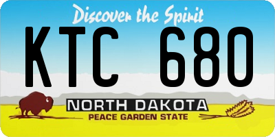 ND license plate KTC680