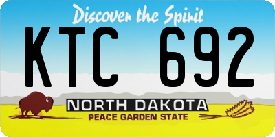 ND license plate KTC692