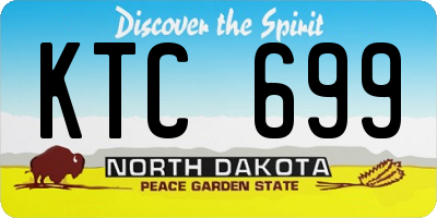 ND license plate KTC699