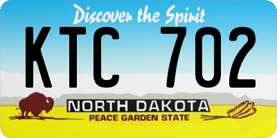 ND license plate KTC702