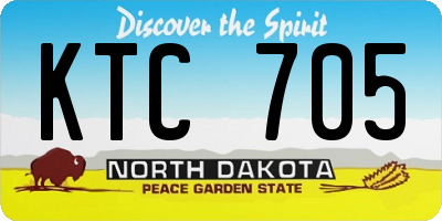 ND license plate KTC705
