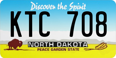 ND license plate KTC708
