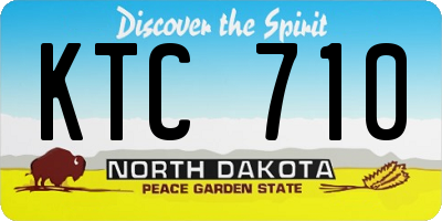 ND license plate KTC710