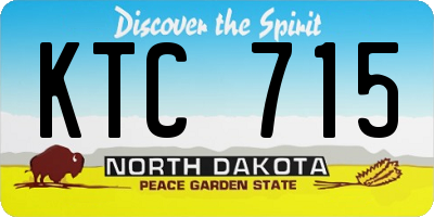 ND license plate KTC715