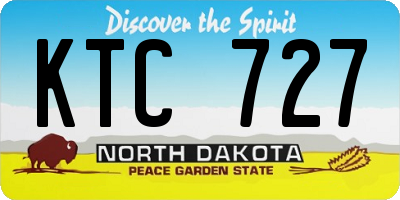 ND license plate KTC727