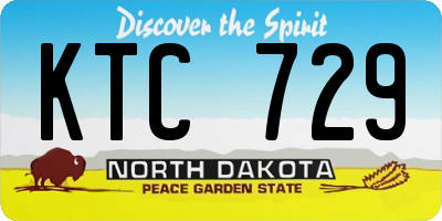 ND license plate KTC729