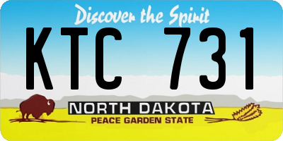 ND license plate KTC731