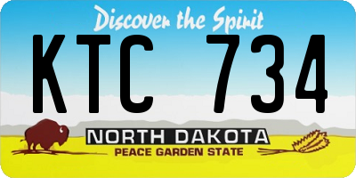ND license plate KTC734