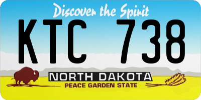 ND license plate KTC738