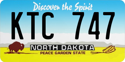 ND license plate KTC747