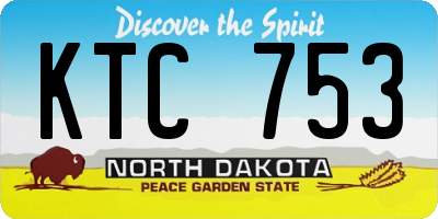 ND license plate KTC753