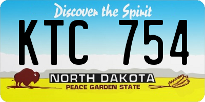 ND license plate KTC754