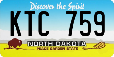 ND license plate KTC759