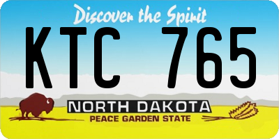ND license plate KTC765