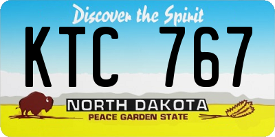ND license plate KTC767