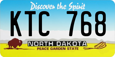 ND license plate KTC768