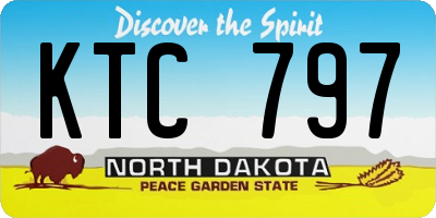 ND license plate KTC797