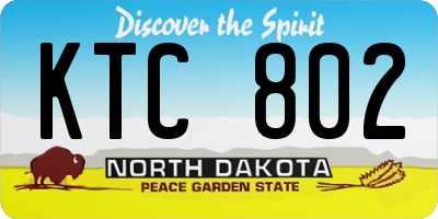 ND license plate KTC802