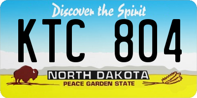 ND license plate KTC804