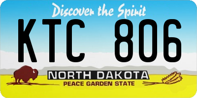 ND license plate KTC806