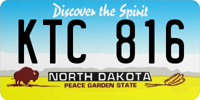 ND license plate KTC816