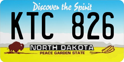 ND license plate KTC826