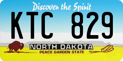 ND license plate KTC829