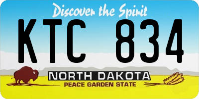 ND license plate KTC834
