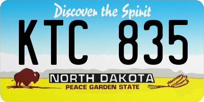ND license plate KTC835