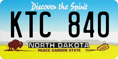 ND license plate KTC840