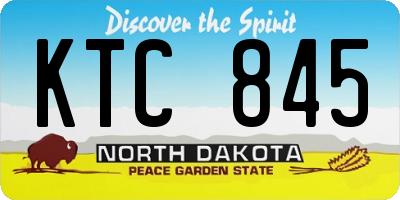 ND license plate KTC845