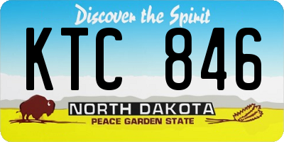 ND license plate KTC846