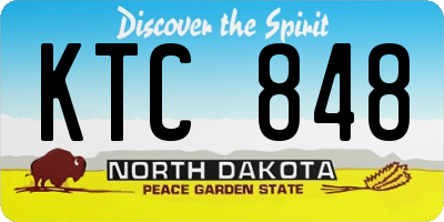 ND license plate KTC848