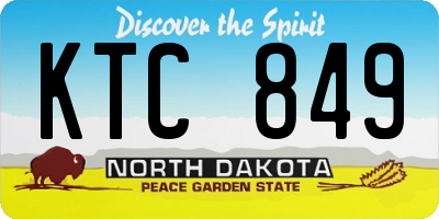 ND license plate KTC849