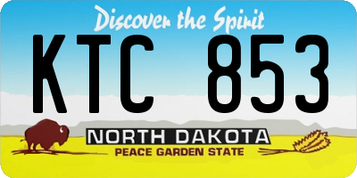 ND license plate KTC853