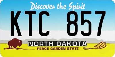 ND license plate KTC857