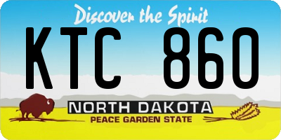 ND license plate KTC860