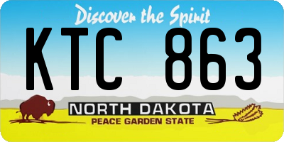 ND license plate KTC863