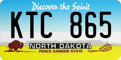 ND license plate KTC865
