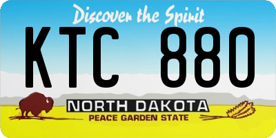 ND license plate KTC880