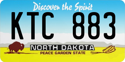 ND license plate KTC883