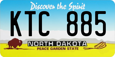 ND license plate KTC885