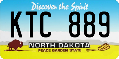 ND license plate KTC889