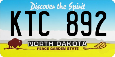 ND license plate KTC892