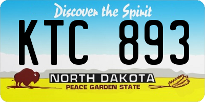 ND license plate KTC893