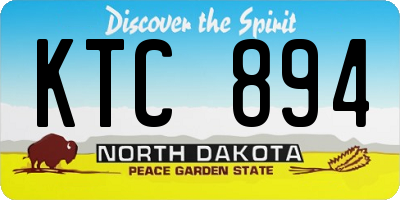 ND license plate KTC894