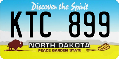 ND license plate KTC899